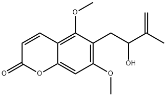 2H-1-Benzopyran-2-one, 6-(2-hydroxy-3-methyl-3-buten-1-yl)-5,7-dimethoxy-