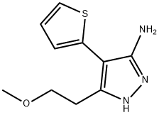 1H-Pyrazol-3-amine, 5-(2-methoxyethyl)-4-(2-thienyl)- Structure