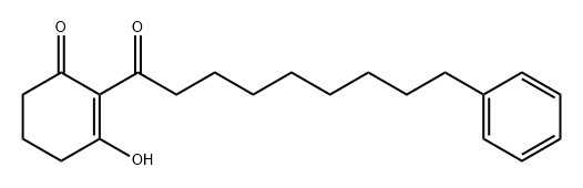 2-Cyclohexen-1-one, 3-hydroxy-2-(1-oxo-9-phenylnonyl)- Struktur
