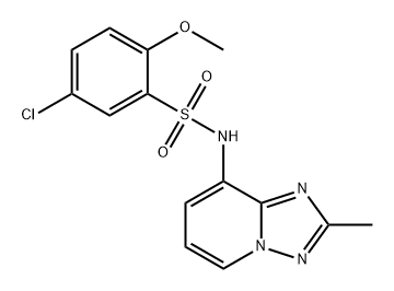 Benzenesulfonamide, 5-chloro-2-methoxy-N-(2-methyl[1,2,4]triazolo[1,5-a]pyridin-8-yl)-,1341030-00-9,结构式