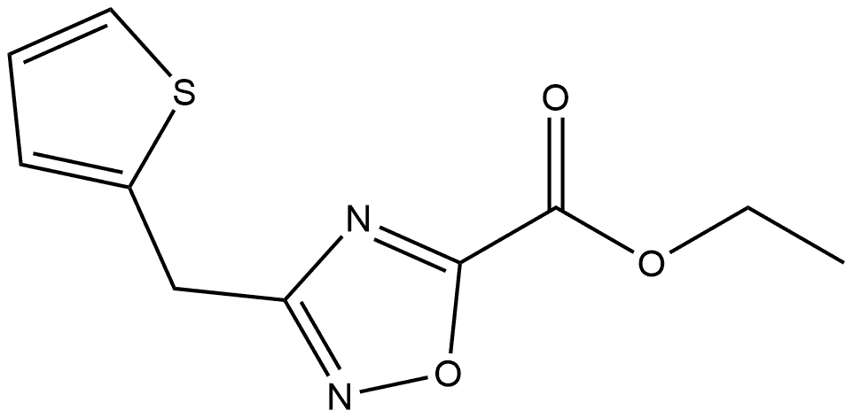 3-(噻吩-2-基甲基)-1,2,4-噁二唑-5-甲酸乙酯,1341535-80-5,结构式