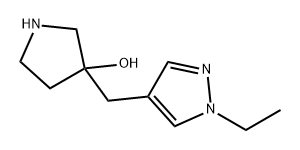 3-Pyrrolidinol, 3-[(1-ethyl-1H-pyrazol-4-yl)methyl]- 化学構造式