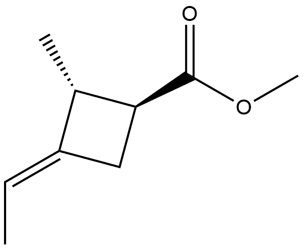 Cyclobutanecarboxylic acid, 3-ethylidene-2-methyl-, methyl ester, [1S- 结构式