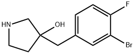 3-Pyrrolidinol, 3-[(3-bromo-4-fluorophenyl)methyl]- Struktur