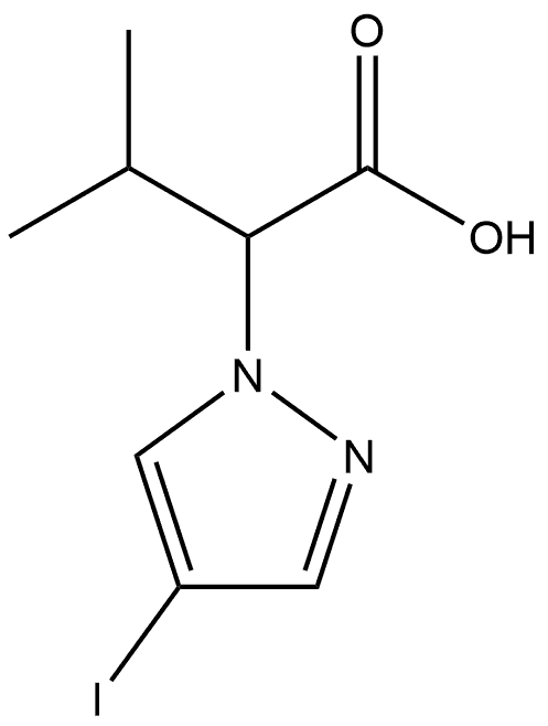 4-Iodo-α-(1-methylethyl)-1H-pyrazole-1-acetic acid Struktur