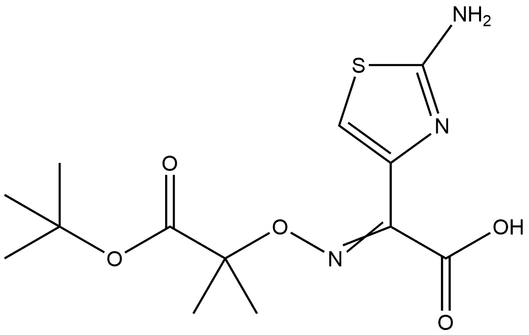 (Z)-2-(2-AMINOTHIAZOL-4-YL)-2-(((1-(TERT-BUTOXY)-2-METHYL-1-OXOPROPAN-2- YL)OXY)IMINO)ACETIC ACID, 134203-50-2, 结构式