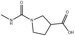 1-(甲基氨基甲酰基)吡咯烷-3-羧酸, 1342274-73-0, 结构式
