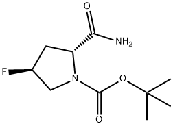 (2R,4S)-N-BOC-反式-4-氟-L-脯氨酰胺 结构式