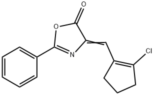 5(4H)-Oxazolone, 4-[(2-chloro-1-cyclopenten-1-yl)methylene]-2-phenyl- 结构式