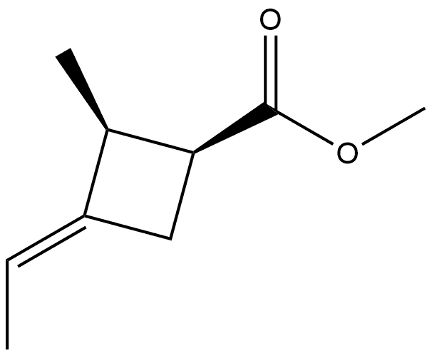 Cyclobutanecarboxylic acid, 3-ethylidene-2-methyl-, methyl ester, [1S-,134235-11-3,结构式