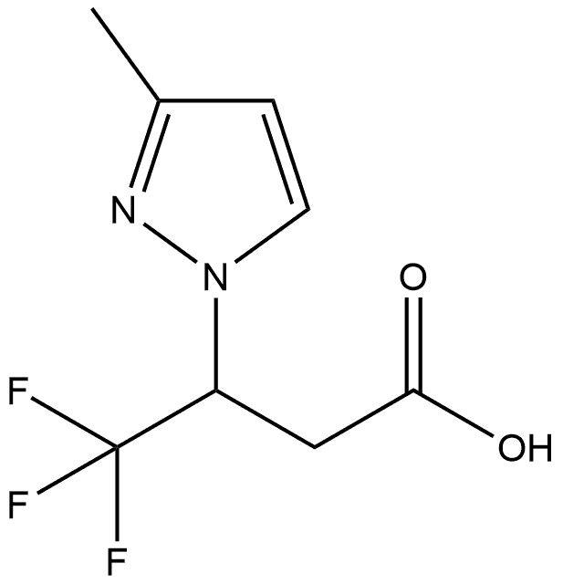 4,4,4-三氟-3-(3-甲基-1H-吡唑-1-基)丁酸,1342567-97-8,结构式