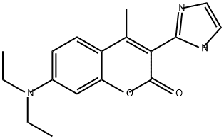 2H-1-Benzopyran-2-one, 7-(diethylamino)-3-(1H-imidazol-2-yl)-4-methyl- Structure