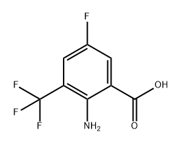 2-氨基-5-氟-3-(三氟甲基)苯甲酸, 1343888-01-6, 结构式
