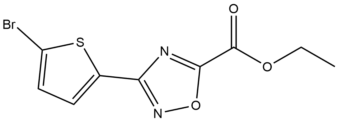 3-(5-溴-2-噻吩基)-1,2,4-噁二唑-5-甲酸乙酯 结构式