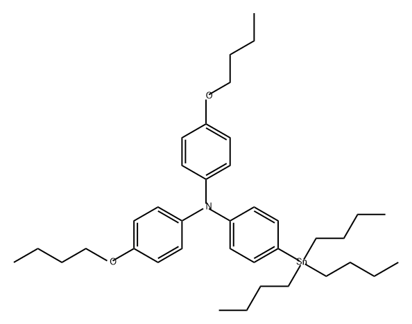 Benzenamine, N,N-bis(4-butoxyphenyl)-4-(tributylstannyl)- Structure