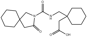 Cyclohexaneacetic acid, 1-[[[(3-oxo-2-azaspiro[4.5]dec-2-yl)carbonyl]amino]methyl]- Structure