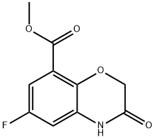 JR-13659, Methyl 6-fluoro-3,4-dihydro-3-oxo-2H-benzo[b][1,4]oxazine-8-carboxylate, 97% 化学構造式