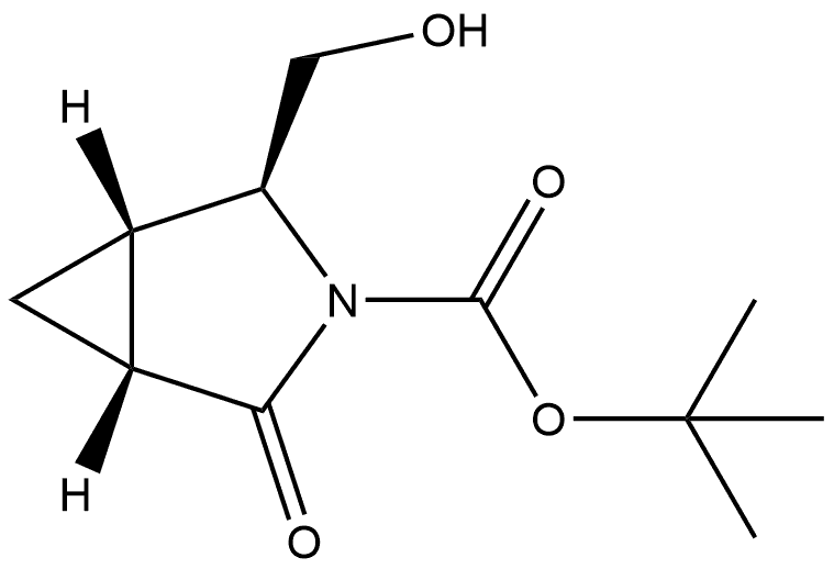 3-Azabicyclo[3.1.0]hexane-3-carboxylic acid, 2-(hydroxymethyl)-4-oxo-, 1,1-dimethylethyl ester, [1S-(1α,2α,5α)]- (9CI) Struktur