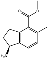 1H-Indene-4-carboxylic acid, 1-amino-2,3-dihydro-5-methyl-, methyl ester, (1S)- Structure