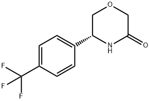 3-Morpholinone, 5-[4-(trifluoromethyl)phenyl]-, (5R)- Structure