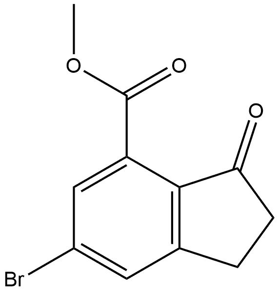 methyl 6-bromo-3-oxo-2,3-dihydro-1H-indene-4-carboxylate 化学構造式
