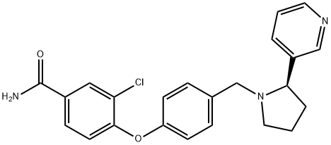 Benzamide, 3-chloro-4-[4-[[(2R)-2-(3-pyridinyl)-1-pyrrolidinyl]methyl]phenoxy]-