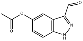 1H-Indazole-3-carboxaldehyde, 5-(acetyloxy)- 化学構造式