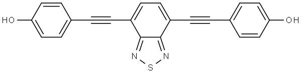 4,4′-(2,1,3-Benzothiadiazole-4,7-diyldi-2,1-ethynediyl)bis[phenol] 结构式