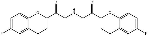 Ethanone, 2,2'-iminobis[1-(6-fluoro-3,4-dihydro-2H-1-benzopyran-2-yl)- Struktur