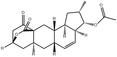 10H-8,10a-Ethanocyclopenta[7,8]naphtho[2,3-c]pyran-10,12-dione, 3-(acetyloxy)-1,2,3,3a,5a,6,6a,7,8,11,11a,11b-dodecahydro-2-methyl-, (2S,3S,3aS,5aS,6aS,8R,10aS,11aS,11bR)- (9CI) 化学構造式