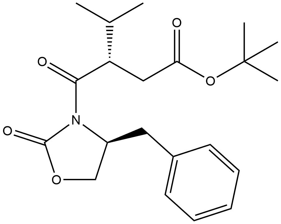 3-Oxazolidinebutanoic acid, β-(1-methylethyl)-γ,2-dioxo-4-(phenylmethyl)-, 1,1-dimethylethyl ester, (βS,4S)- Structure