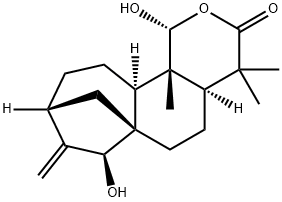 (15S)-1β,15α-Dihydroxy-2-oxakaur-16-en-3-one Structure
