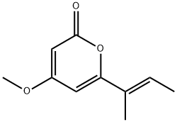 4-メトキシ-6-[(E)-1-メチル-1-プロペニル]-2H-ピラン-2-オン 化学構造式