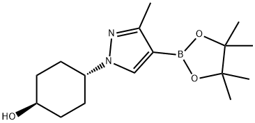 trans-4-(3-Methyl-4-(4,4,5,5-tetramethyl-1,3,2-dioxaborolan-2-yl)-1H-pyrazol-1-yl)cyclohexanol Structure