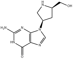 2-Amino-9-((3R,5R)-5-(hydroxymethyl)pyrrolidin-3-yl)-1H-purin-6(9H)-one Struktur