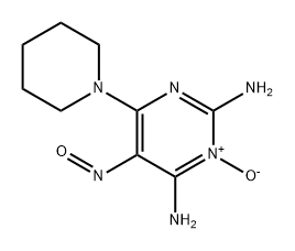 2,4-Pyrimidinediamine, 5-nitroso-6-(1-piperidinyl)-, 3-oxide Structure