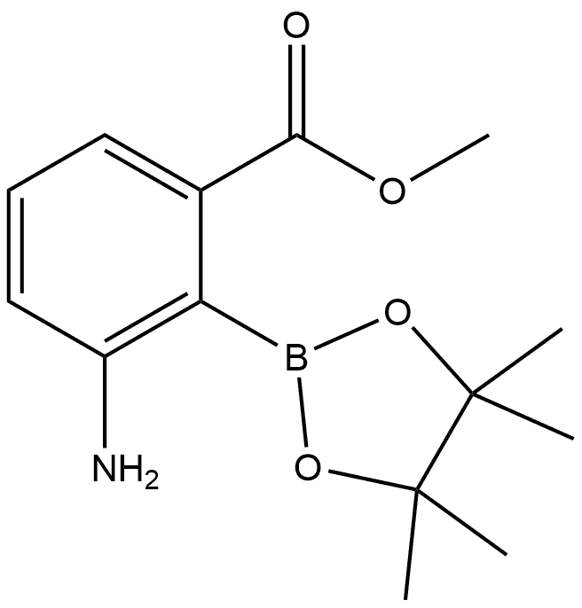 Methyl 3-amino-2-(4,4,5,5-tetramethyl-1,3,2-dioxaborolan-2-yl)benzoate Struktur