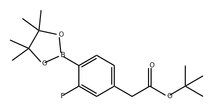 Benzeneacetic acid, 3-fluoro-4-(4,4,5,5-tetramethyl-1,3,2-dioxaborolan-2-yl)-, 1,1-dimethylethyl ester Structure