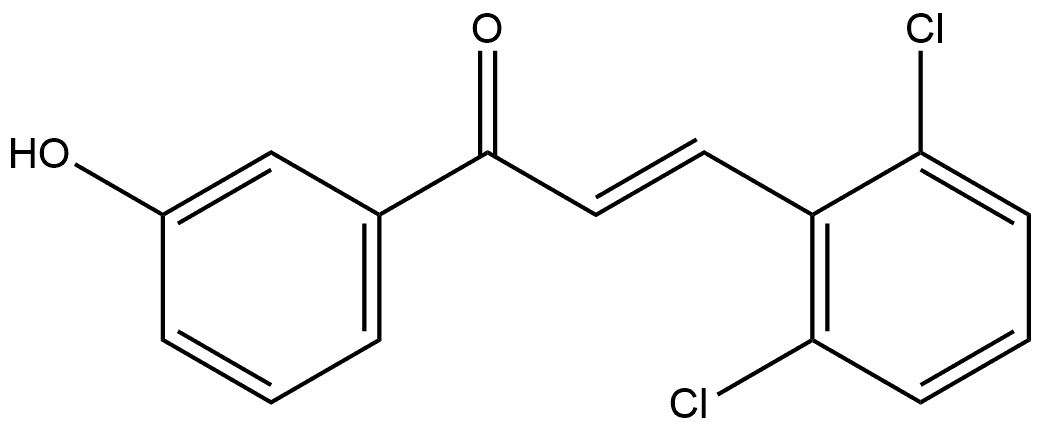 (2E)-3-(2,6-Dichlorophenyl)-1-(3-hydroxyphenyl)-2-propen-1-one 化学構造式