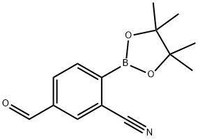 Benzonitrile, 5-formyl-2-(4,4,5,5-tetramethyl-1,3,2-dioxaborolan-2-yl)-|5-甲酰基-2-(4,4,5,5-四甲基-1,3,2-二氧硼杂环戊烷-2-基)苯甲腈