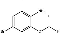 Benzenamine, 4-bromo-2-(difluoromethoxy)-6-methyl- Structure