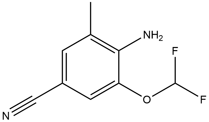 4-amino-3-(difluoromethoxy)-5-methylbenzonitrile 化学構造式