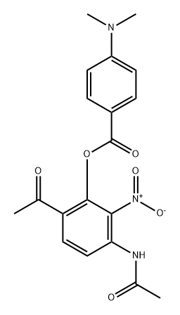 Benzoic acid, 4-(dimethylamino)-, 6-acetyl-3-(acetylamino)-2-nitrophenyl ester Structure