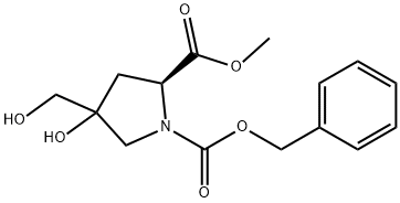 1,2-Pyrrolidinedicarboxylic acid, 4-hydroxy-4-(hydroxymethyl)-, 2-methyl 1-(phenylmethyl) ester, (2S)-|