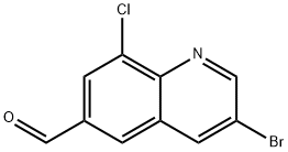 6-Quinolinecarboxaldehyde, 3-bromo-8-chloro- 化学構造式