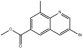 6-Quinolinecarboxylic acid, 3-bromo-8-methyl-, methyl ester 化学構造式