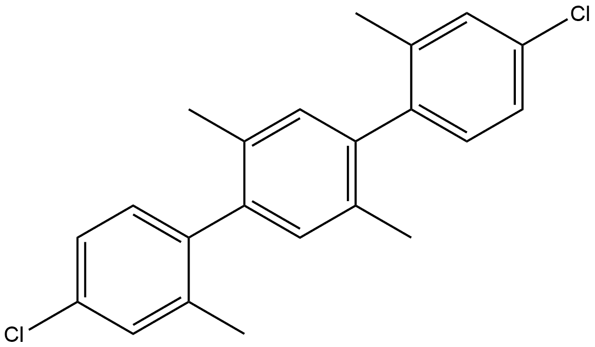 4,4′′-Dichloro-2,2′,2′′,5′-tetramethyl-1,1′:4′,1′′-terphenyl Structure