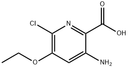 2-Pyridinecarboxylic acid, 3-amino-6-chloro-5-ethoxy- Struktur