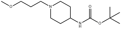 Carbamic acid, N-[1-(3-methoxypropyl)-4-piperidinyl]-, 1,1-dimethylethyl ester 化学構造式