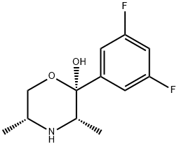 2-Morpholinol, 2-(3,5-difluorophenyl)-3,5-dimethyl-, (2S,3S,5R)- 化学構造式